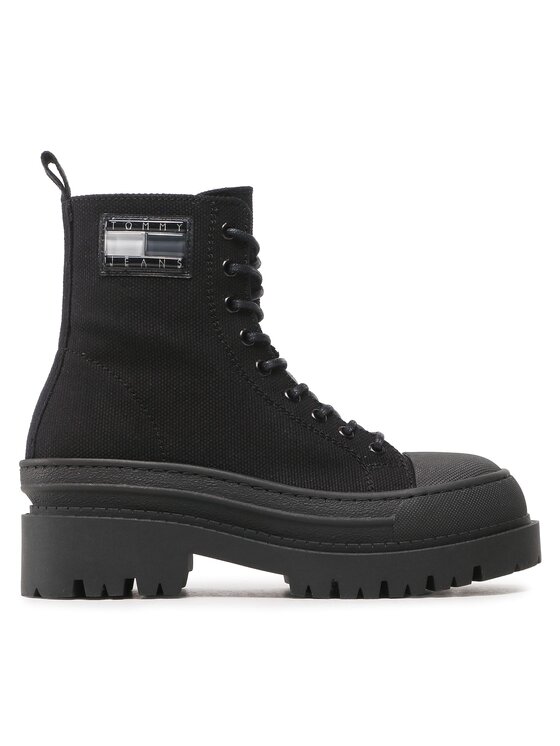 Tommy Hilfiger Botki Tjw Foxing Canvas EN0EN02216 Czarny