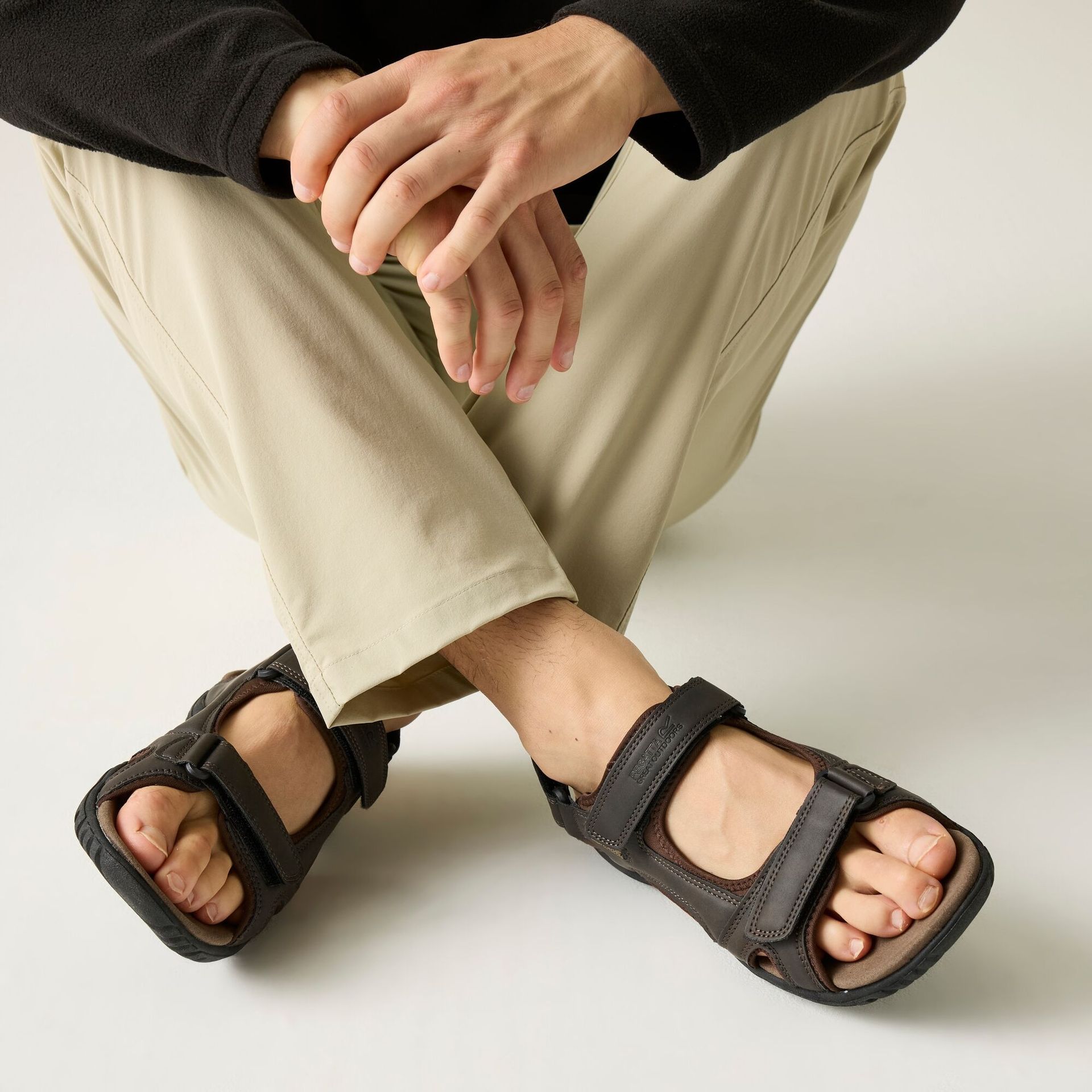 Regatta Sandały męskie na rzepy Haris Brązowy, Rozmiar: 45