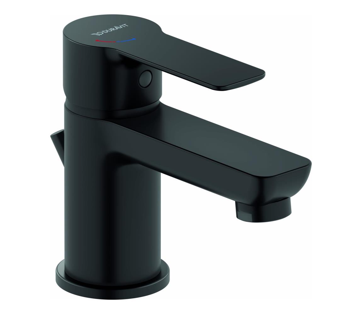Duravit DC1013001046 - bateria umywalkowa z odpływem D-CODE, czarny mat