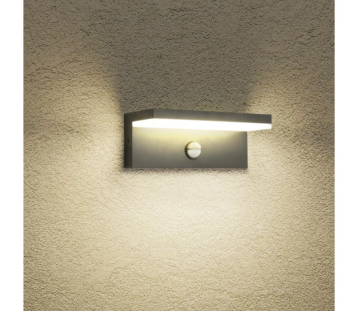 Brilagi-LED Kinkiet zewnętrzny z czujnikiem TESSI LED/10W/230V antracyt IP54