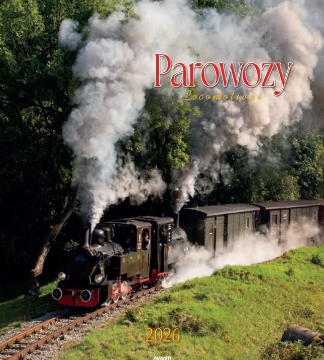 Kalendarz 2026 ścienny 32x32cm Parowozy - kalendarz