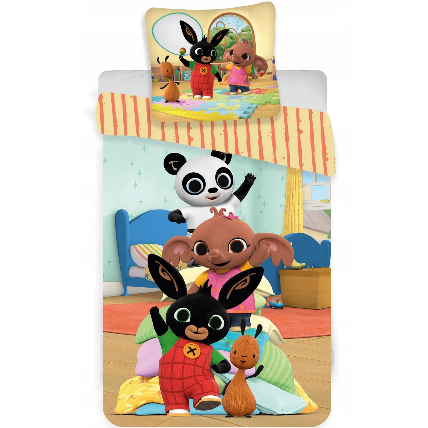 Pościel 100x135 Bing i przyjaciele kremowa bawełniana