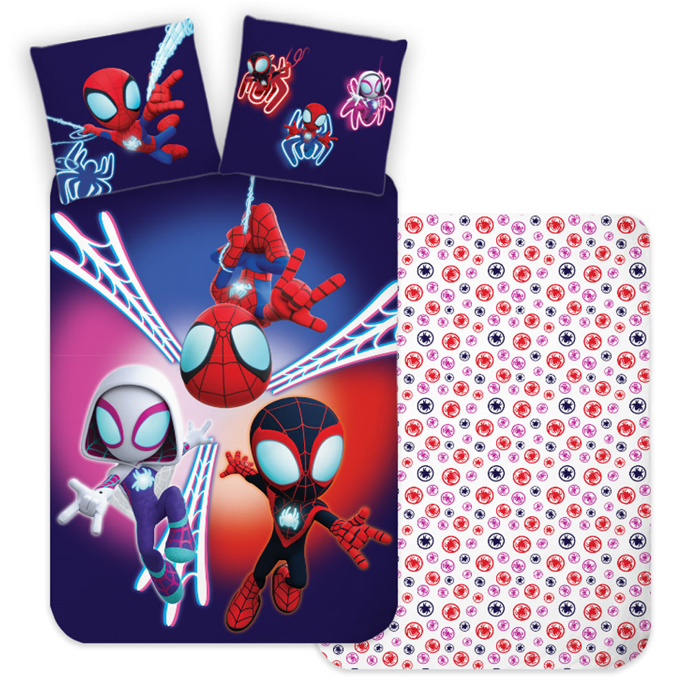 Pościel 100x135 Spidey granatowa bawełniana