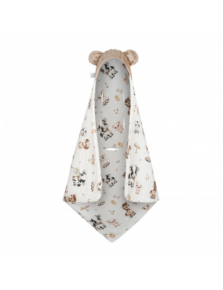 Bonjour Cherie Kocyk bambusowy do fotelika samochodowego 90/90 Farma minky Beige