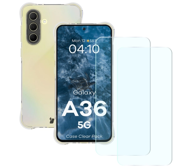 Bizon Elastyczne etui + 2x szkło hartowane Case Clear Pack do Galaxy A36 5G