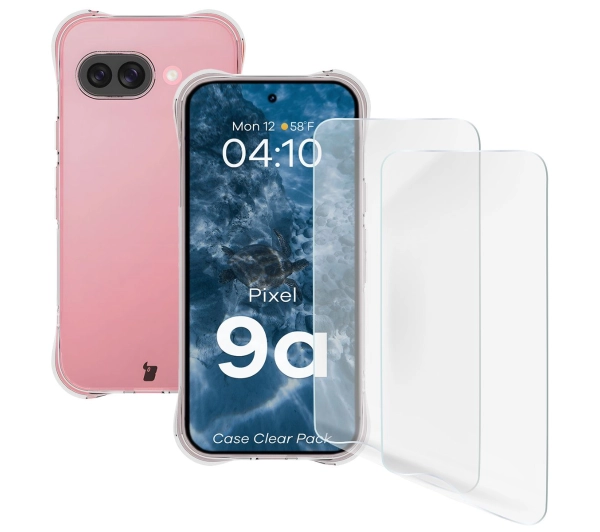 Bizon Elastyczne etui + 2x folia na ekran Case Clear Pack do Pixel 9a