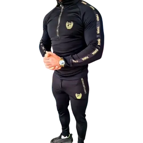 FURIA Dres Sportowy Komplet Męski Nowe Logo Taśma Black/Gold