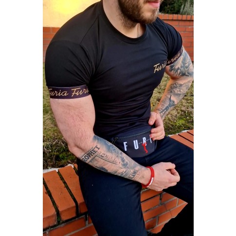 FURIA T-shirt Koszulka Męska Logo Taśma Black