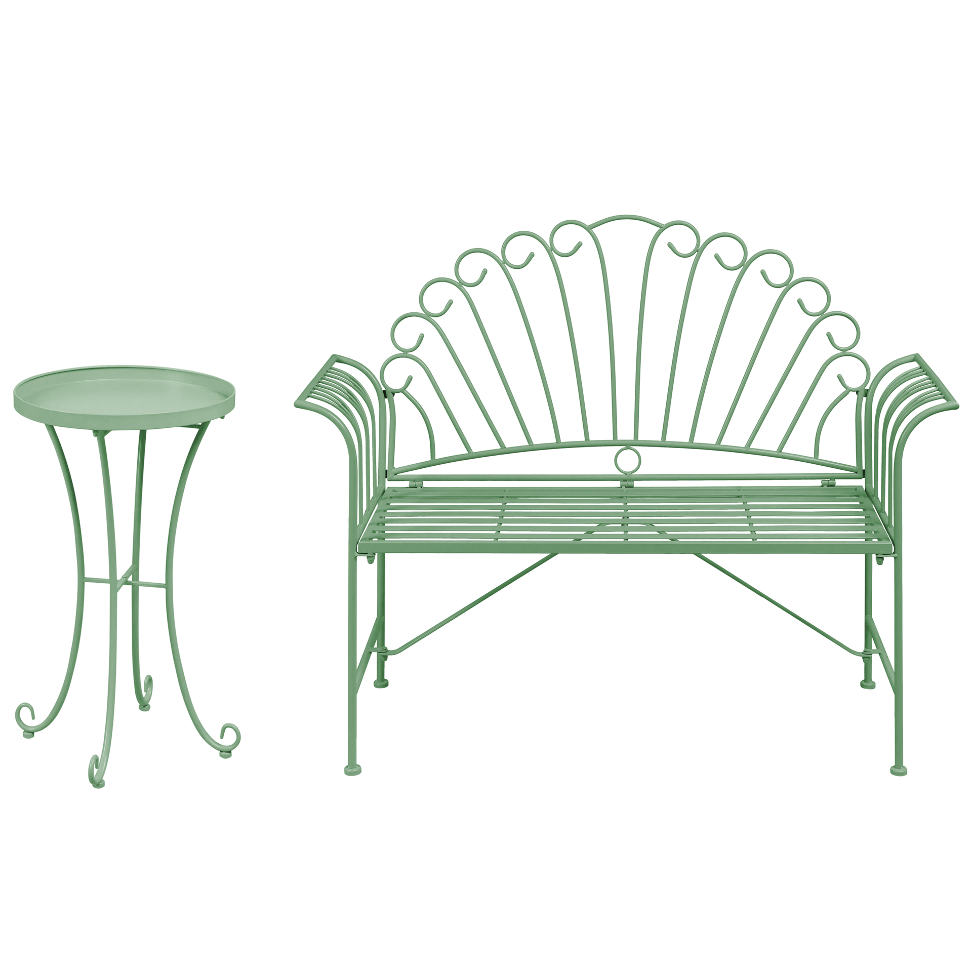 Beliani zestaw mebli balkonowych CAVINIA Metal Zielony