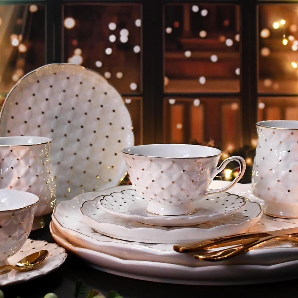 Zestaw do herbaty porcelanowy na 6 osób ALEXIA