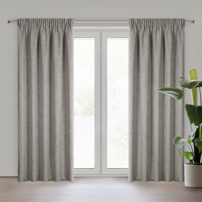 Zasłona gotowa Jula na przelotkach 140 x 270 cm ciemnobeżowy