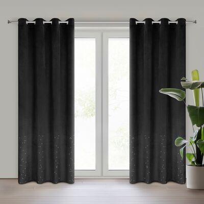 Zasłona gotowa Ariadna na przelotkach 140 x 250 cm czarny