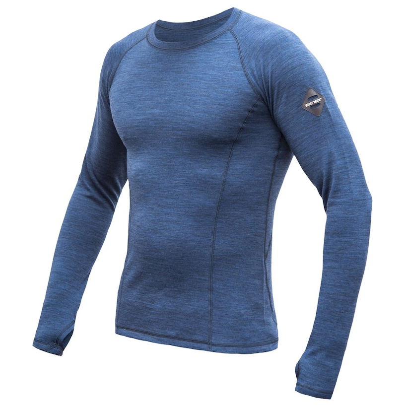 Męska koszulka Sensor Merino Bold dl.rukáv Rozmiar: M / Kolor: niebieski