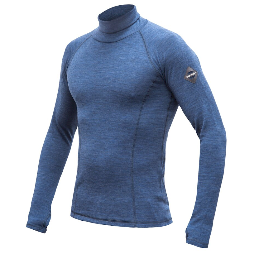 Męska koszulka Sensor Merino Bold Roll Neck dł. rękaw Rozmiar: L / Kolor: niebieski