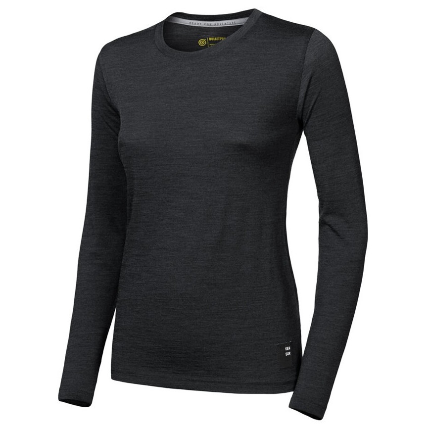 Damska koszulka Sensor Merino Cordura dl. rukáv Rozmiar: M / Kolor: czarny