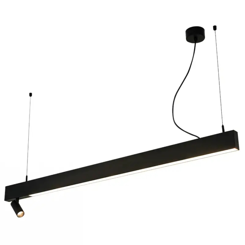 Wisząca lampa z reflektorem 23254 LED 7W + 32W 3000K belka czarny
