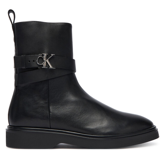 Botki Calvin Klein Ankle Boot W/ Metal Logo HW0HW02663 Czarny
