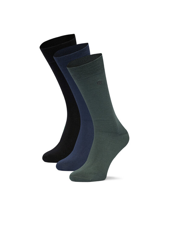 Gino Rossi Zestaw 3 par wysokich skarpet męskich CEO_AS_GR_01_W_AW25 (3-pack). Granatowy