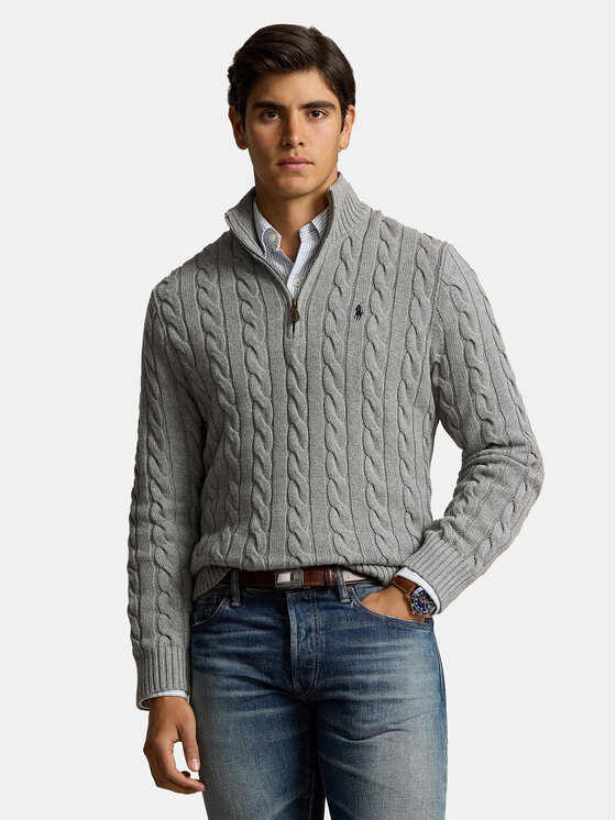 Polo Ralph Lauren Sweter 710810841002 Szary Regular Fit
