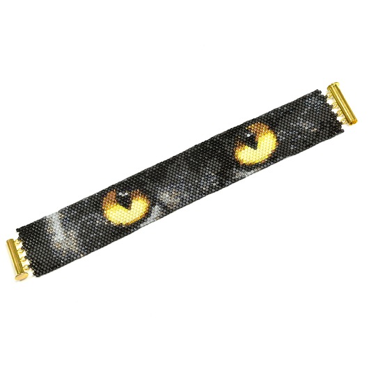 Oczy Kota I, wyplatana bransoleta, beading