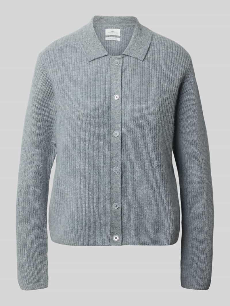 Kurtka z dzianiny z kaszmiru z wykładanym kołnierzem