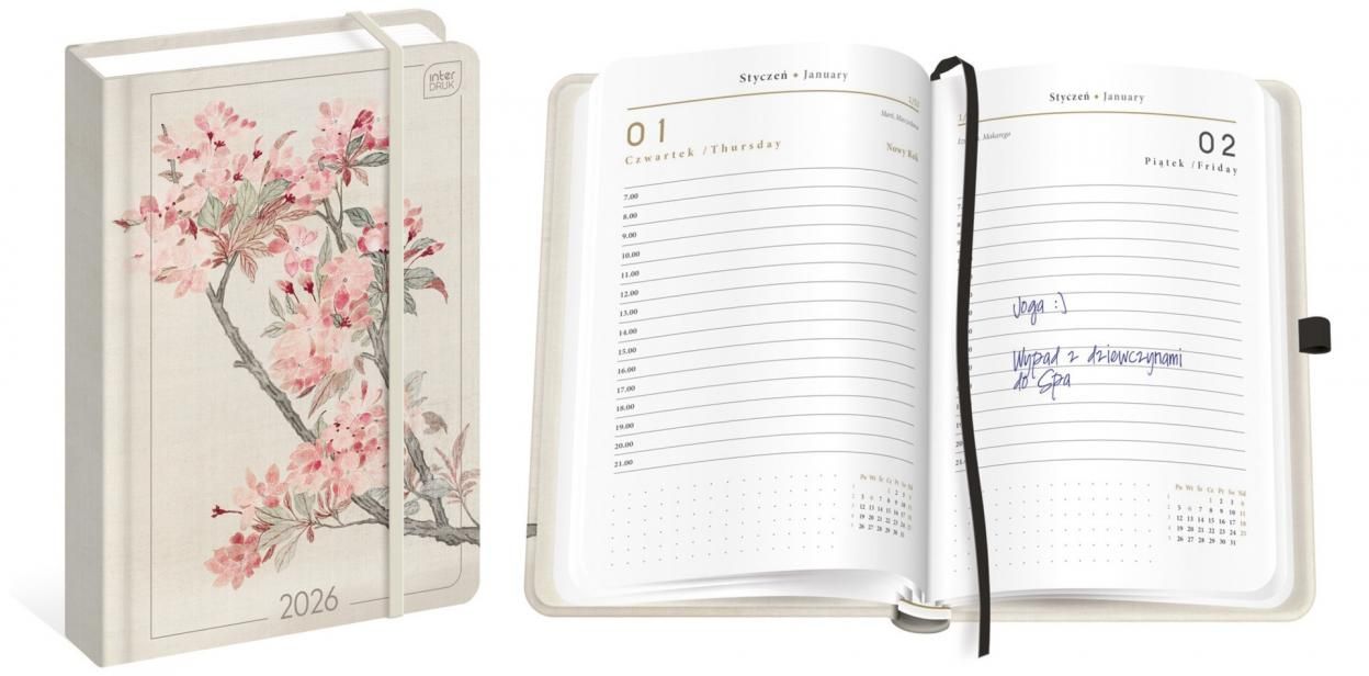 Kalendarz 2026 książkowy A5384k MatUV Cherry - kalendarz
