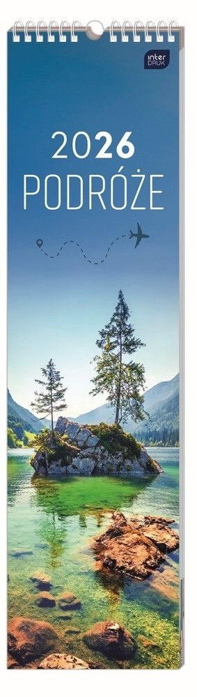 Kalendarz 2026 paskowy 13,5x50cm Podróże - kalendarz