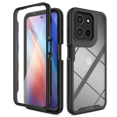 Etui TECH-PROTECT Defense do Motorola Moto G56 5G Przezroczysty-czarny