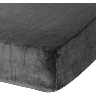 Prześcieradło EUROFIRANY Flano z gumką 180 x 200 Stalowy