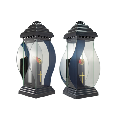 Znicz szklany Lampion napoleon LED 40 cm mix