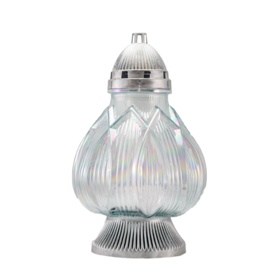 Znicz szklany WR 10 34 cm srebrny