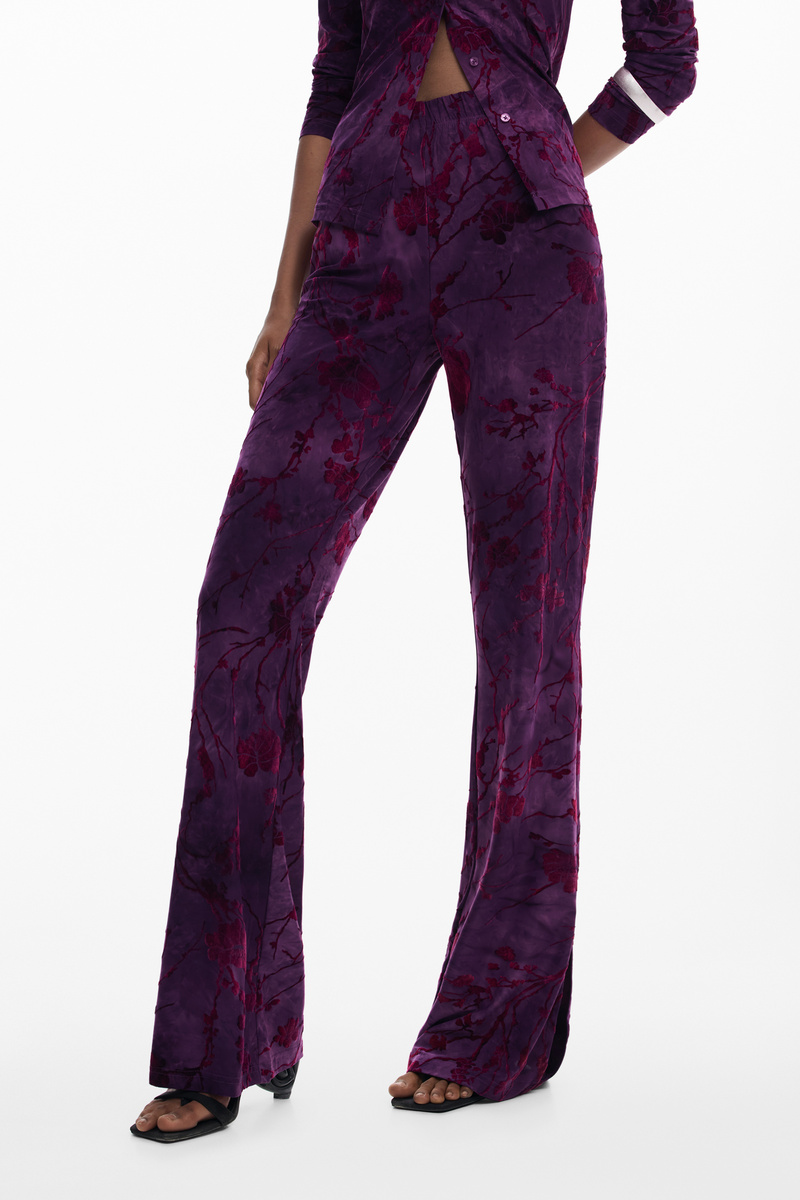 DAMSKIE SPODNIE FIOLETOWE DESIGUAL