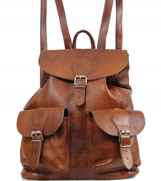 Duży skórzany plecak ze skóry naturalnej