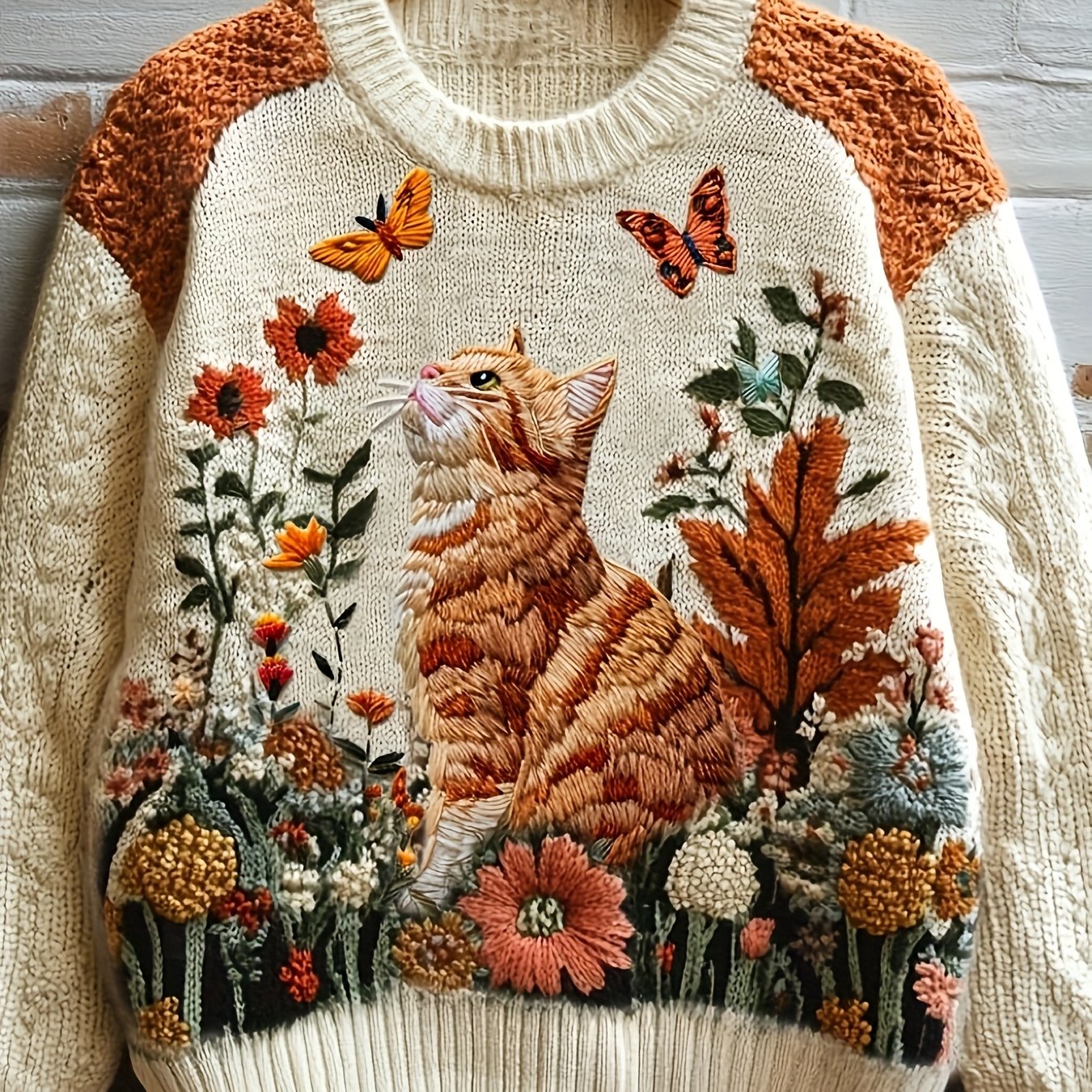 TEMU Sweter damski z nadrukiem - jesień i