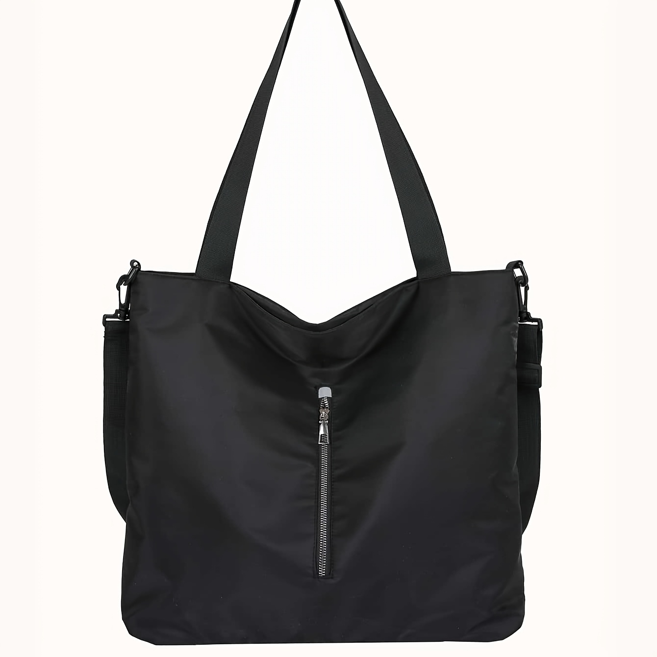 TEMU Damska Torba Nylonowa o Dużej Pojemności - Regulowany Pasek na Ramię, Zapięcie na Zamek, Minimalistyczny Design na Studia, Dojazdy i Pracę -