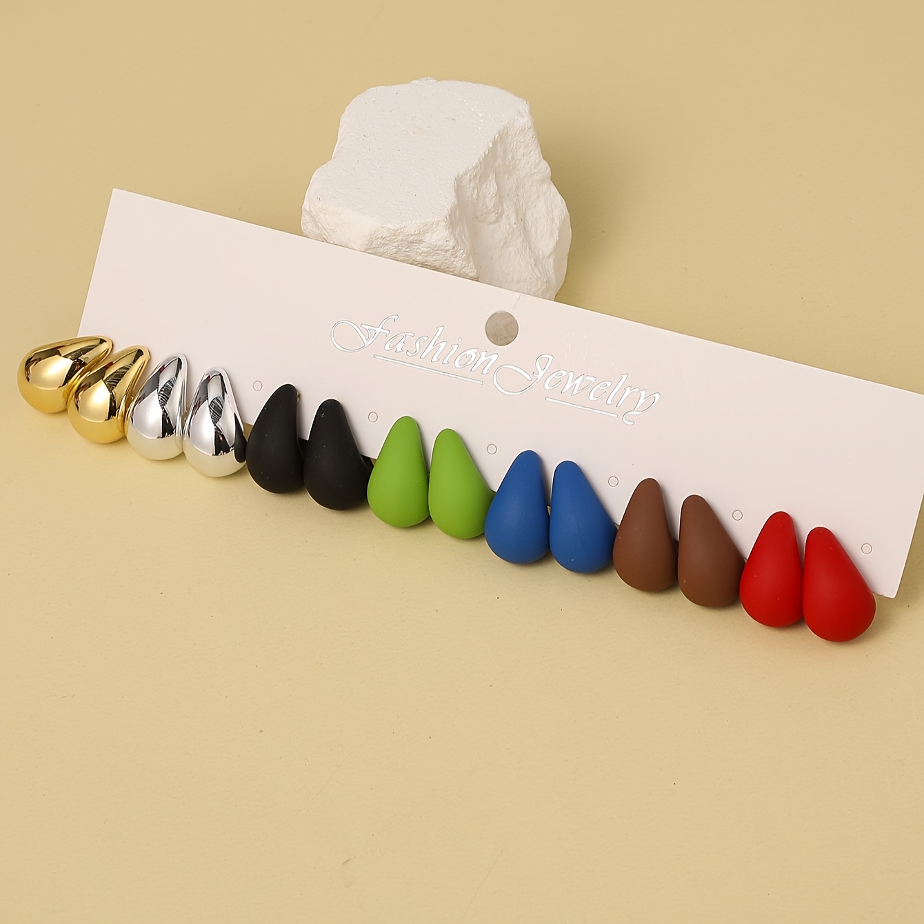 TEMU Zestaw kolczyków w kształcie kropli wody o kolorach 