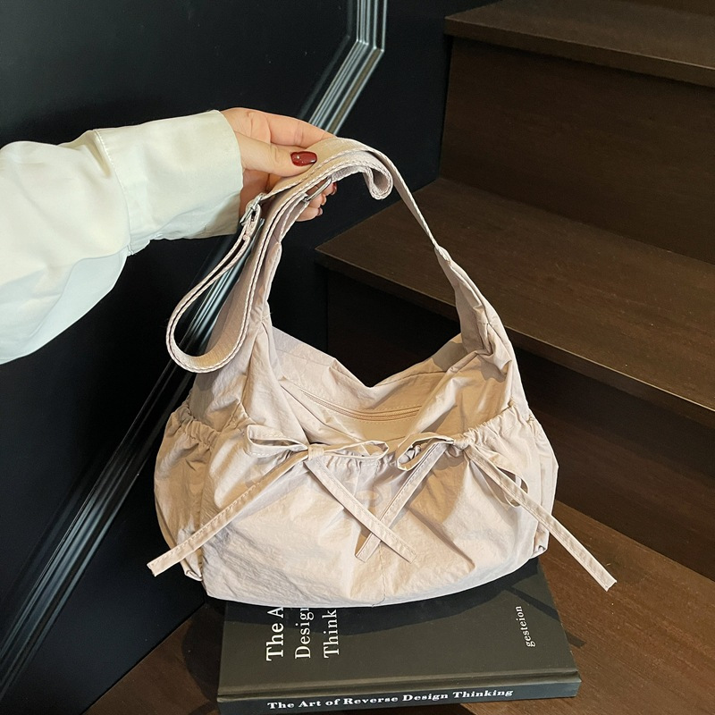 TEMU Torba damska nylonowa o dużej pojemności - styl vintage, regulowany pasek, wiele kieszeni na zamek błyskawiczny, trwała i wszechstronna, w