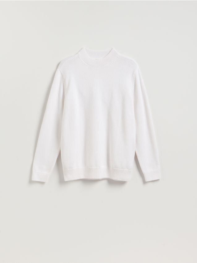 Reserved - Bawełniany półgolf - biały