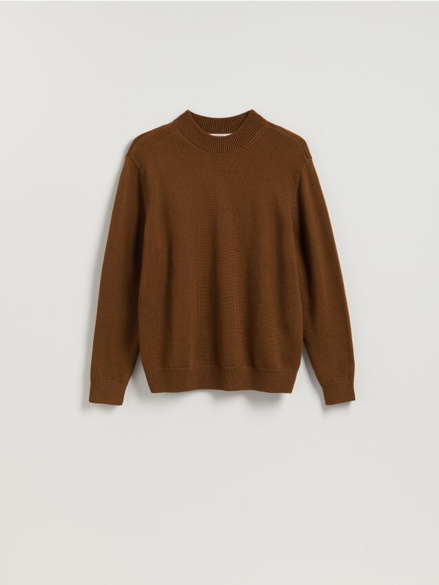 Reserved - Bawełniany półgolf - brązowy