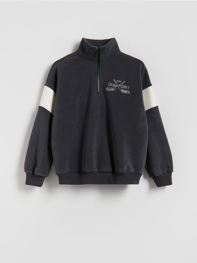 Reserved - Bawełniana bluza - ciemnoszary