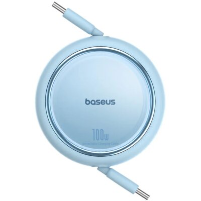 Kabel USB-C - USB-C BASEUS Free2Pull Mini 100W 1.5 m Błękitny
