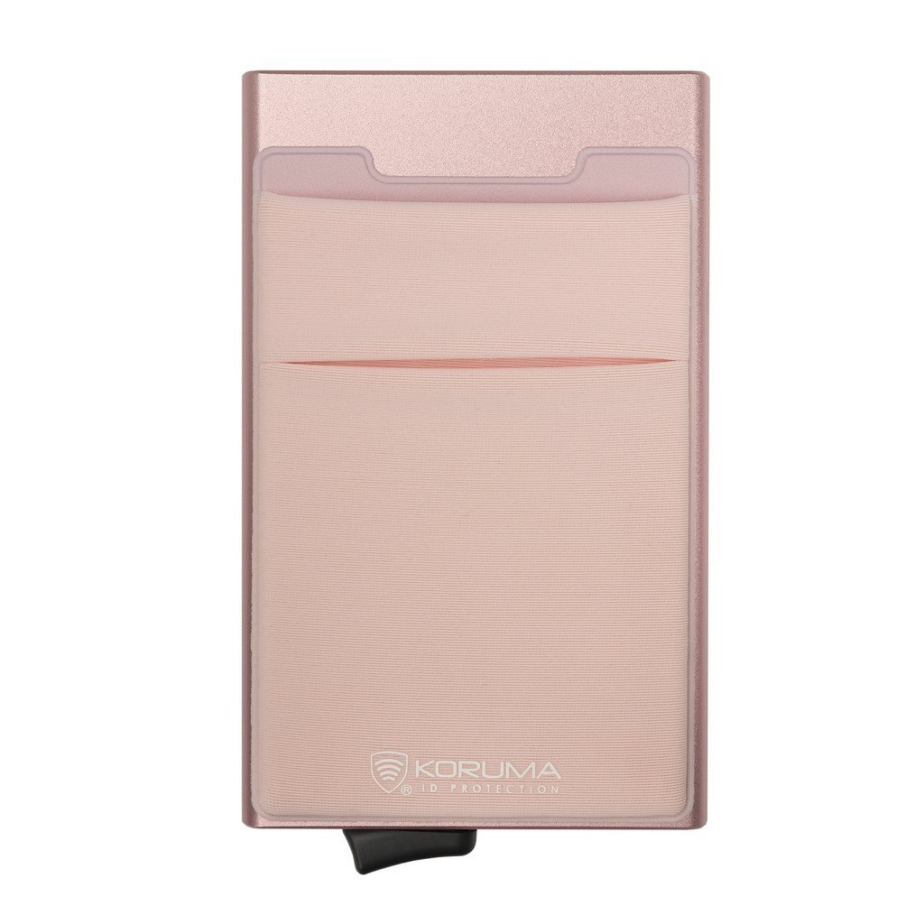 Aluminiowy portfel wysuwane karty ochrona RFID KUK-65PINK (Różowy)