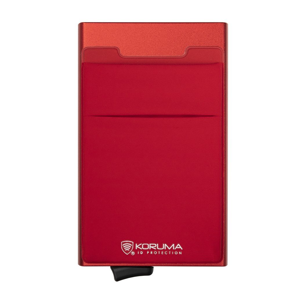 Aluminiowy portfel wysuwane karty ochrona RFID KUK-65R (Czerwony)