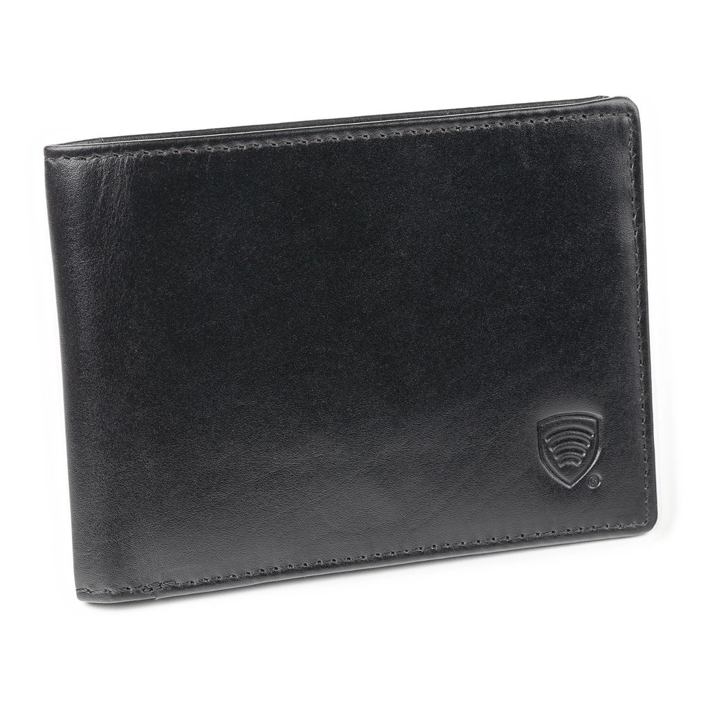 Portfel Cienki Męski Slim na Karty Ochrona RFID SM-93PBL (Czarny)