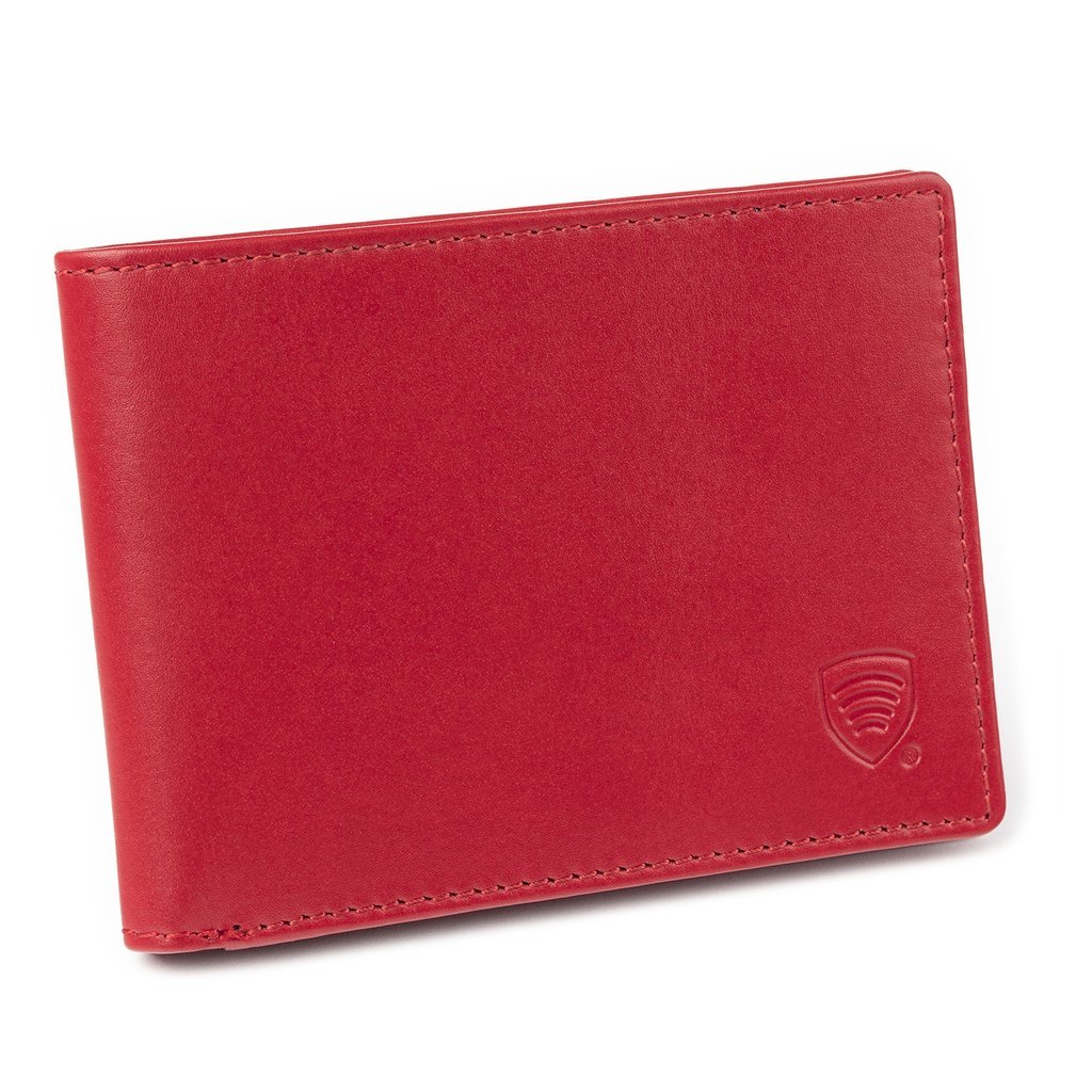 Cienki Damski Portfel Slim na Karty Ochrona RFID SM-93PR (Czerwony)