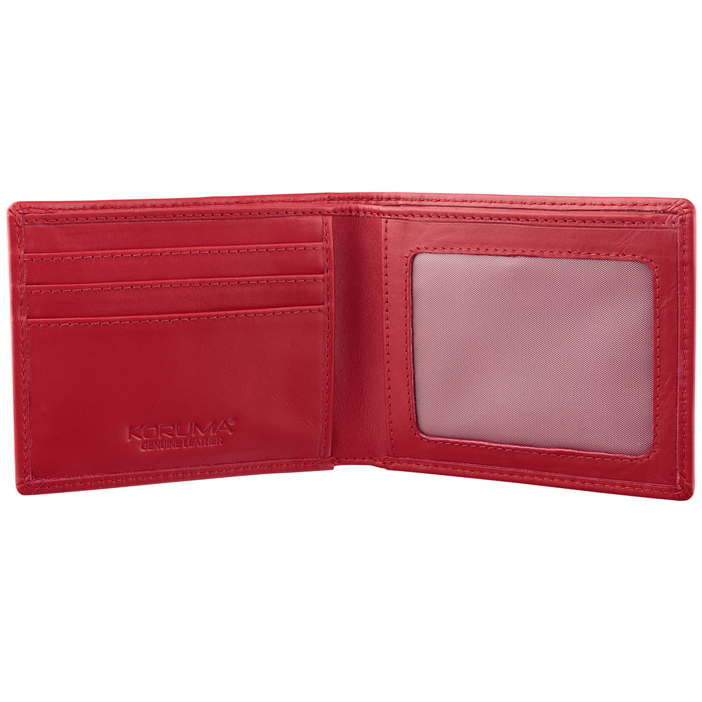 Cienki portfel damski skórzany typu SLIM (Czerwony)