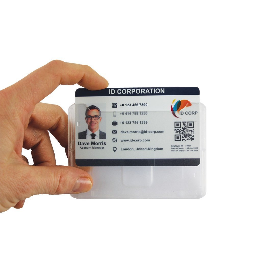 Etui na identyfikator - przezroczyste, na jedną kartę, poziome