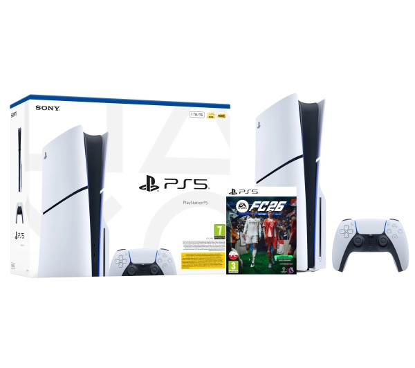 Sony PlayStation 5 Slim E Chassis PS5 1TB z napędem + EA SPORTS FC 26