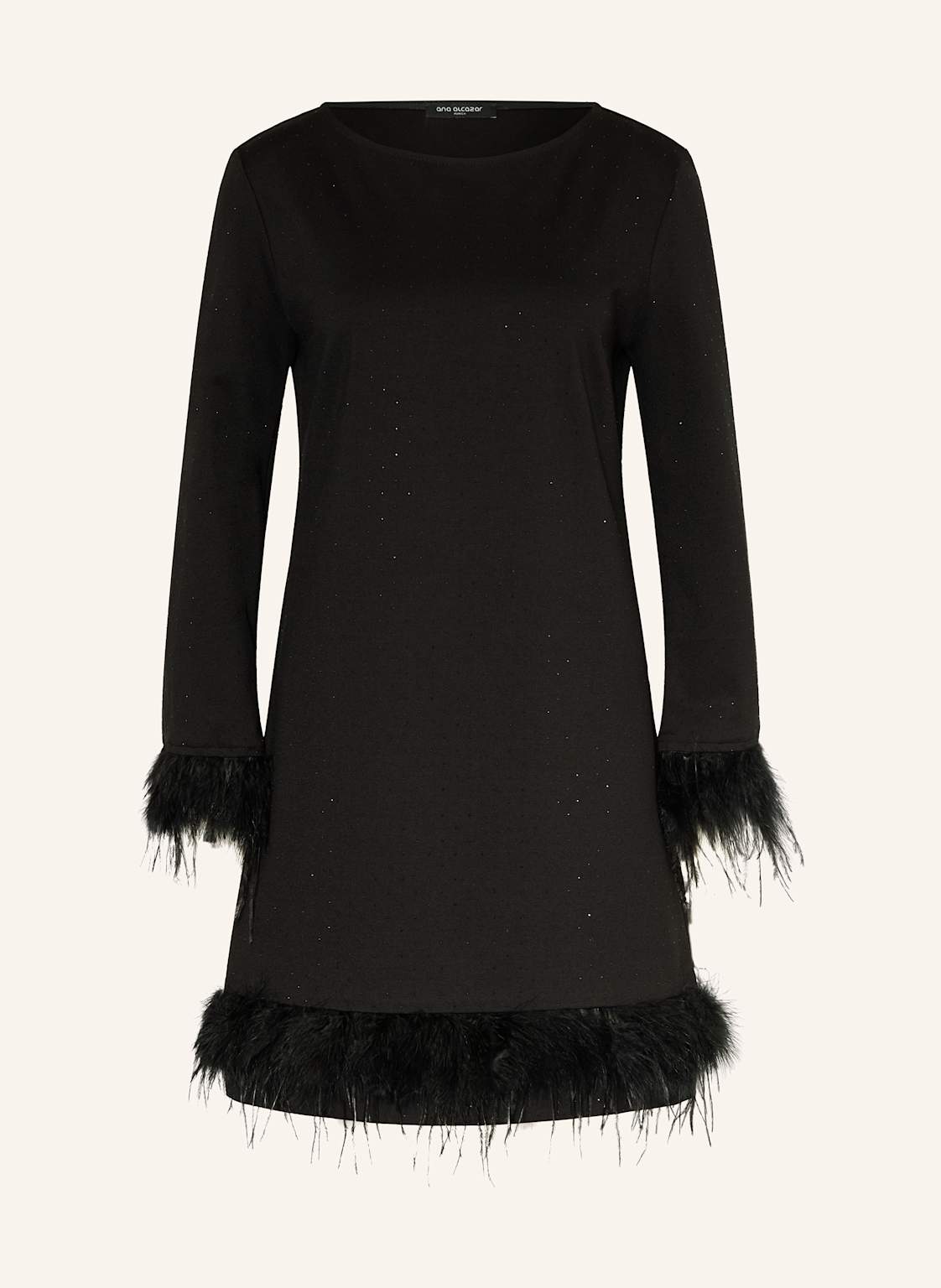 Ana Alcazar Sukienka Koktajlowa Obszyta Ozdobnymi Kamykami schwarz