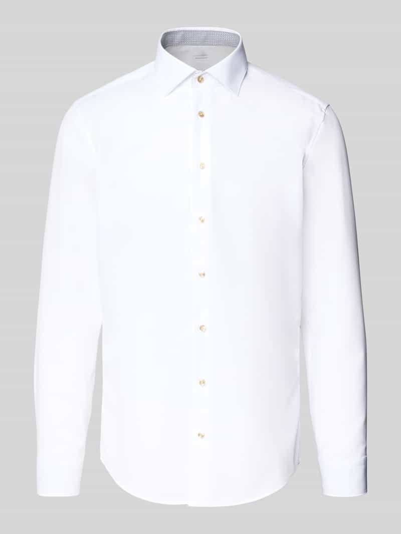 Koszula biznesowa o kroju slim fit z kołnierzykiem typu kent